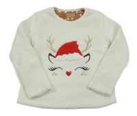 Biela plyšová mikina s ňufáčikom  Primark