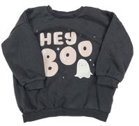 Antracitová mikina s nápisom a duchem George