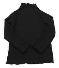 Čierne rebrované tričko