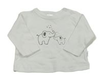 Bílé triko se slony 