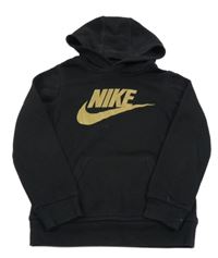 Černá mikina s logem a kapucí Nike
