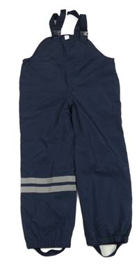 Tmavomodré šusťákové laclové kalhoty Topolino