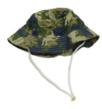 Khaki-tmavomodrý klobouk s diny 