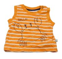 Oranžovo-biele pruhované tielko s krabom Liegelind