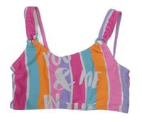 Bielo-farebná pruhovaná plavková lambáda s nápisom