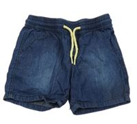 Tmavomodré teplákové rifľové kraťasy Lupilu