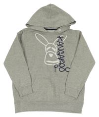 Sivá mikina s klokanom a kapucňou