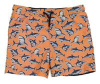 Oranžové plážové kraťasy se žraloky Next