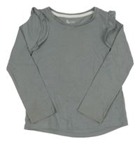 Sivé tričko s volánikmi Tu