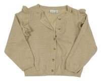 Zlatý trblietavý prepínaci sveter s volánikmi Name it