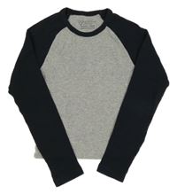 Šedo-černé žebrované crop triko Primark