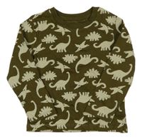 Khaki triko s diny Primark
