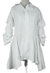 Dámska biela tunika s řasenými rukávy Alba Moda