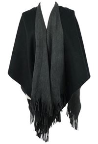 Dámský černo-šedý svetrový pléd s třásněmi Pia Rossini 