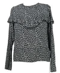 Dámská černo-bílá vzorovaná halenka s volánkem H&M