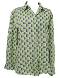 Dámská světlezeleno-tmavomodrá vzorovaná halenka Opus 