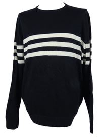 Pánsky tmavomodrý pruhovaný sveter Primark