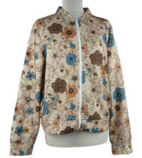 Dámská béžová květovaná lehká bunda Shein 