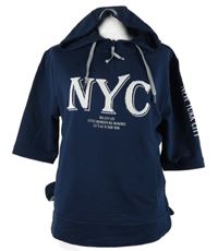 Dámská tmavomodrá mikina s nápisy a kapucí Multiblu 