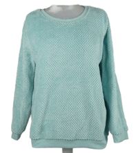 Dámska mátová vzorovaná plyšová mikina Primark