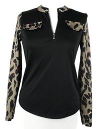 Dámské černo-béžové vzorované triko Shein 