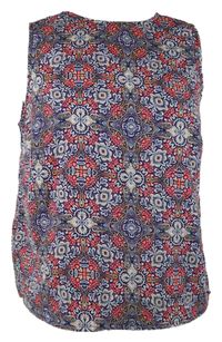 Dámska tmavomodro-ružová vzorovaná blúzka New Look