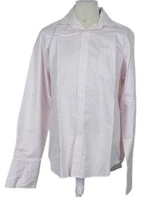 Pánska ružovo-biela kockovaná košeľa Next vel. 42