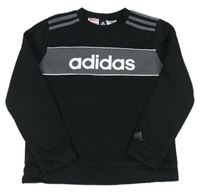 Černo-šedá mikina s logem Adidas