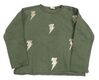 Khaki mikina s blesky Zara