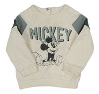 Bílá mikina s Mickey Mousem a proužky C&A