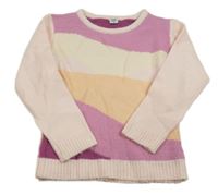 Ružovo-smetanovo-oranžový sveter Kiki&Koko