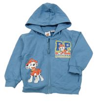 Modrá propínací mikina s Paw Patrol a kapucí 