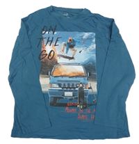 Tmavomodré triko s obrázkem C&A