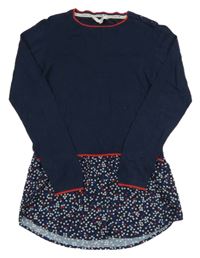 Tmavomodrá úpletová tunika s volánkem Jasper Conran