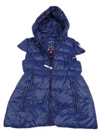 Tmavomodrá šusťáková zateplená vesta s kapucí Pampolina