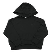 Čierna ľahká crop mikina s nápisom a kapucňou Pepperts