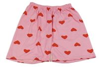 Svetloružové kraťasy so srdiečkami