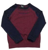 Vínovo-tmavomodré melírované funkčné tričko Lupilu