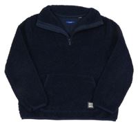 Tmavomodrá huňatá mikina Okaidi