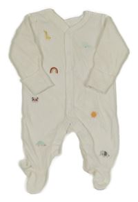 Biely zamatový overal s obrázkami Nutmeg