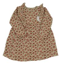 Hnedo-ružové šaty s leopardím vzorom Studio