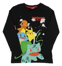 Černé triko s Pokémony Tu