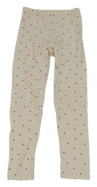 Béžové legíny s květy H&M