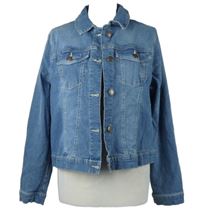 Dámska modrá rifľová crop bunda Up2Fashion