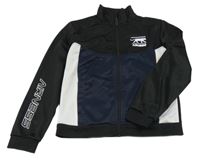 Čierno-modro-biela športová prepínaci mikina s potlačou Airness