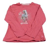 Ružové tričko s koněm a nápisom a punto