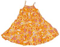 Žlto-oranžové vzorované šaty Primark