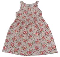 Svetloružová -kvetované bavlnené šaty zn. H&M