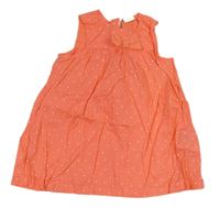 Korálové puntíkaté plátěné šaty H&M
