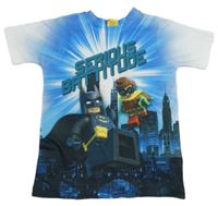 Modro-bílé vzorované tričko - Lego Batman